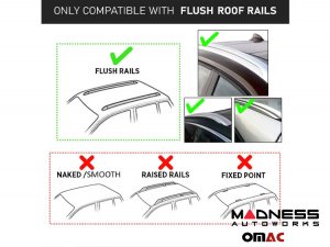 FIAT 500X Roof Rack Cross Bars - for models w/ factory roof rails - Silver - 2016-2023